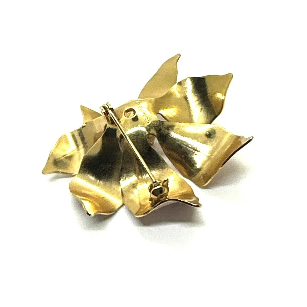 Vintage Cerrito Poinsettia Pink Enamel Flower Pin Brooch 